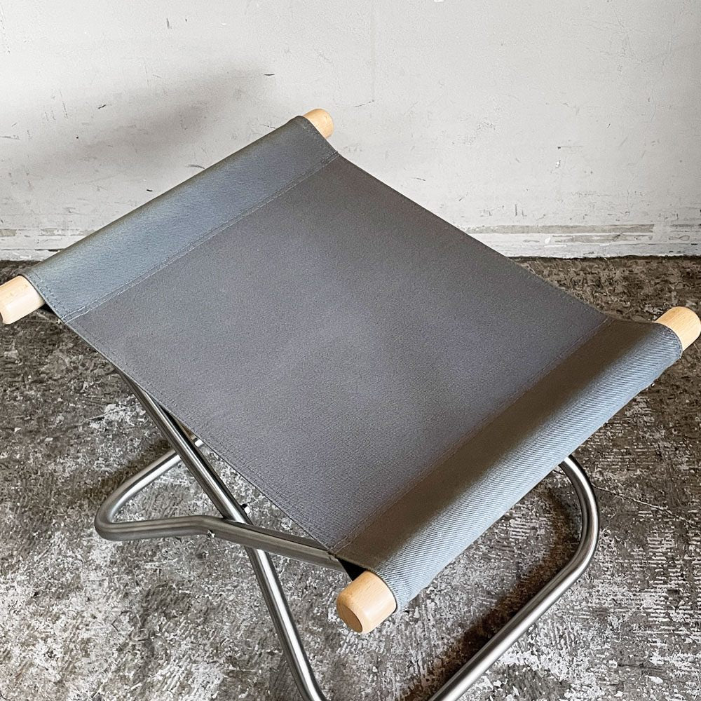 ニーチェア エックス NY chair X オットマン スツール ナチュラル×グレー ビーチ材 フォールディング 藤栄 新居猛 MoMA 定価￥35,200-  ■