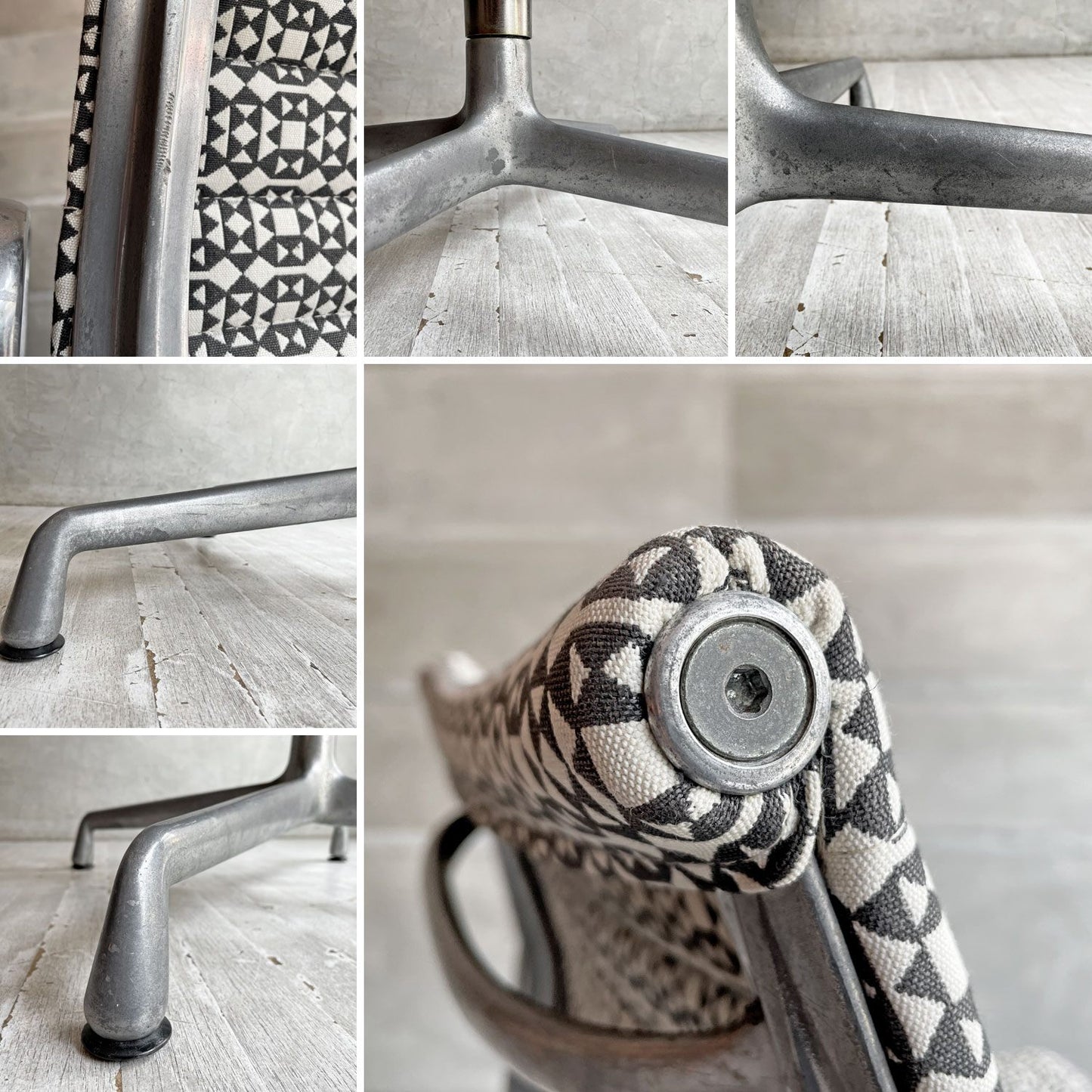 ハーマンミラー Herman Miller ビンテージ アルミナムグループ マネジメントチェア デスクチェア マハラム生地 ジラード Facets張り 固定脚 4本脚 イームズ ミッドセンチュリー♪