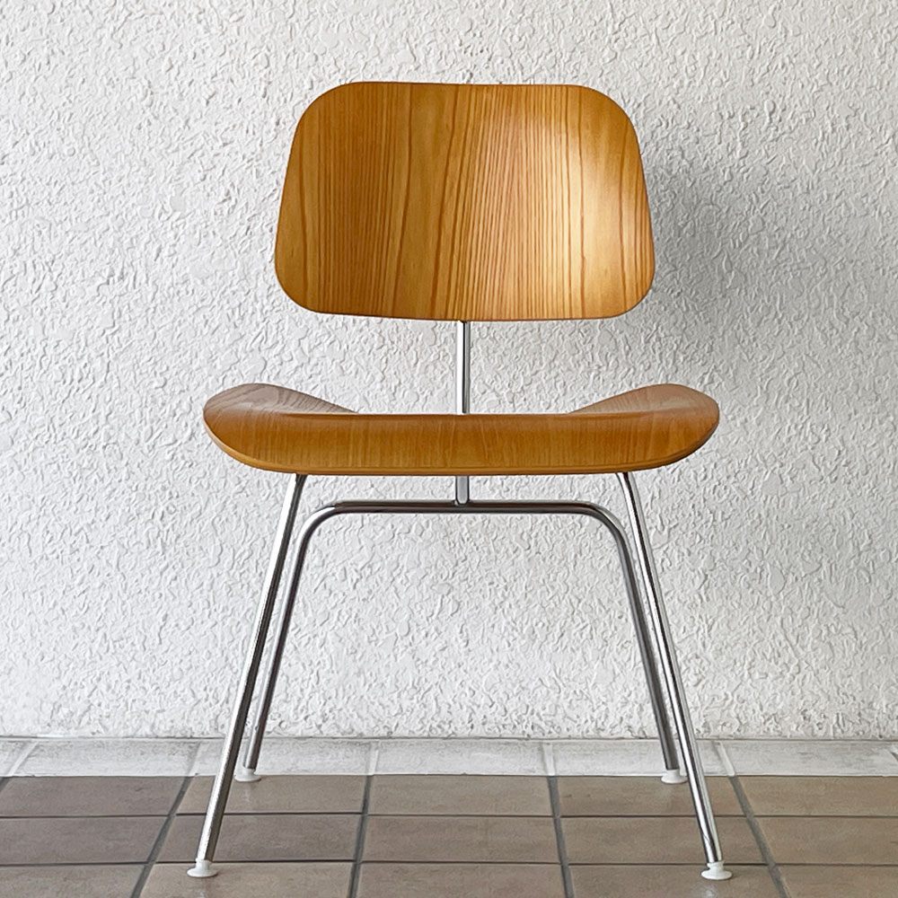 ハーマンミラー Herman Miller プライウッドダイニングチェア DCM アッシュ材 メタルレッグ C&R イームズ ◇