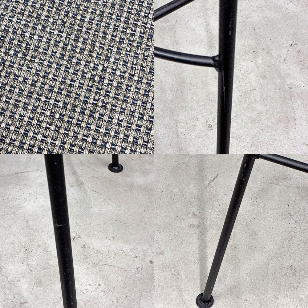 杉山製作所 フープ HOOP カウンターチェア アイアン ファブリック haNV ネイビー生地 SH78cm モダンデザイン ◎