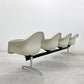 ハーマンミラー Herman Miller ビンテージ エアポートベンチ タンデムシート 4連 アームシェル 2nd ファブリック 新品張替え済 イームズ 希少 B 〓