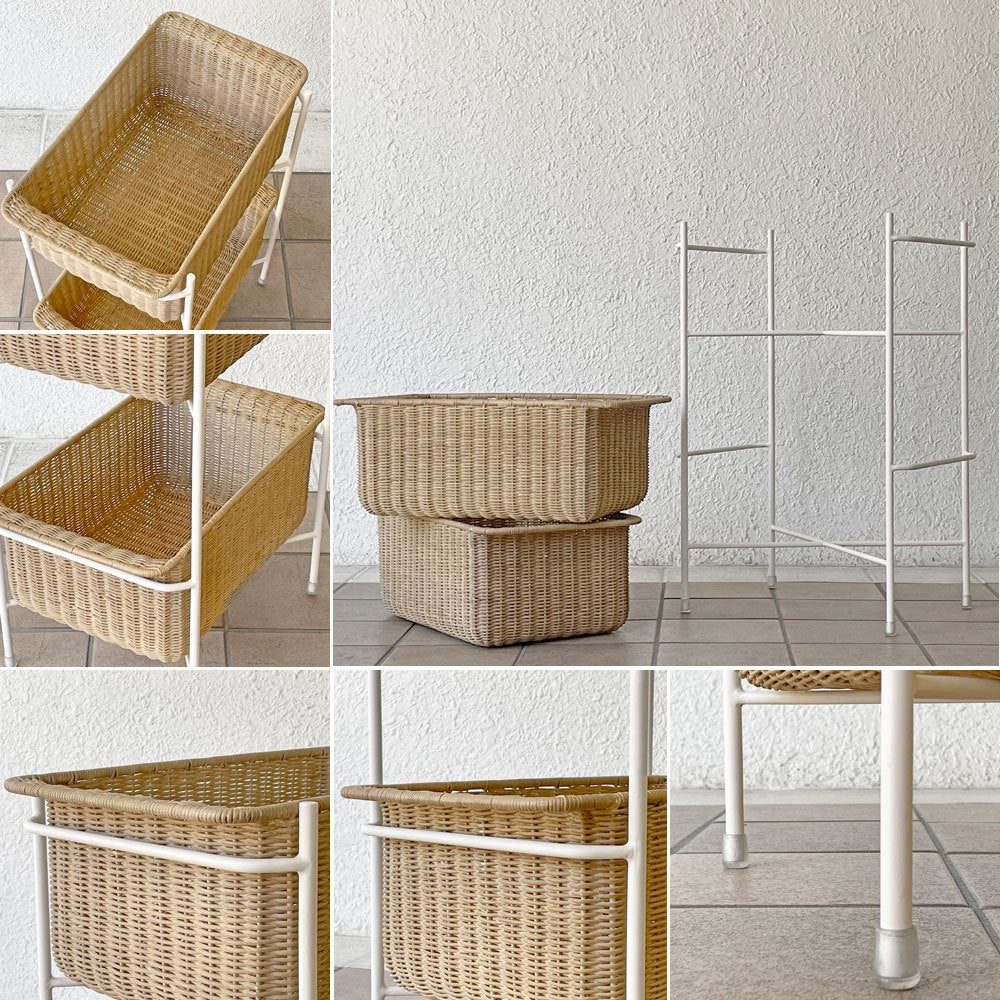 イデー IDEE ワラビー WALLABY バスケットスタンド BASKET STAND ラタン スチール ホワイト ◇