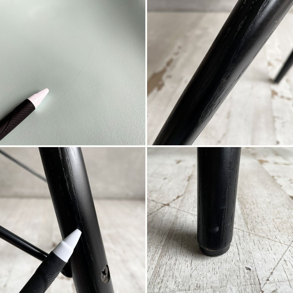 ハーマンミラー HermanMiller サイドシェルチェア ドゥエルレッグ DSW アクアスカイ × エボニー ポリプロピレン製 イームズ ミッドセンチュリー ♪