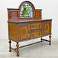 UKビンテージ オーク材 ミラーバック サイドボード Oak Mirror back Sideboard cabinet 英国家具 アンティーク イギリスビンテージ 〓