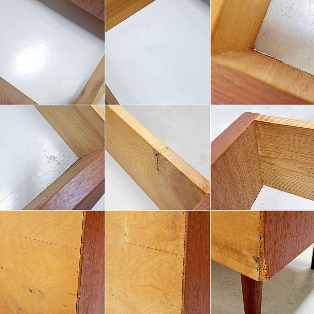 北欧ビンテージ Scandinabian Vintage チェスト 6ドロワーズ チーク材 H108cm デンマーク 北欧家具 鍵欠品 ●
