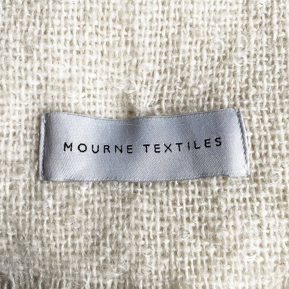 モーン・テキスタイル MOURNE TEXTILES モヘアループ ワイドスカーフ ブランケット ナチュラルホワイト 115cm×200cm 北アイルランド ♪