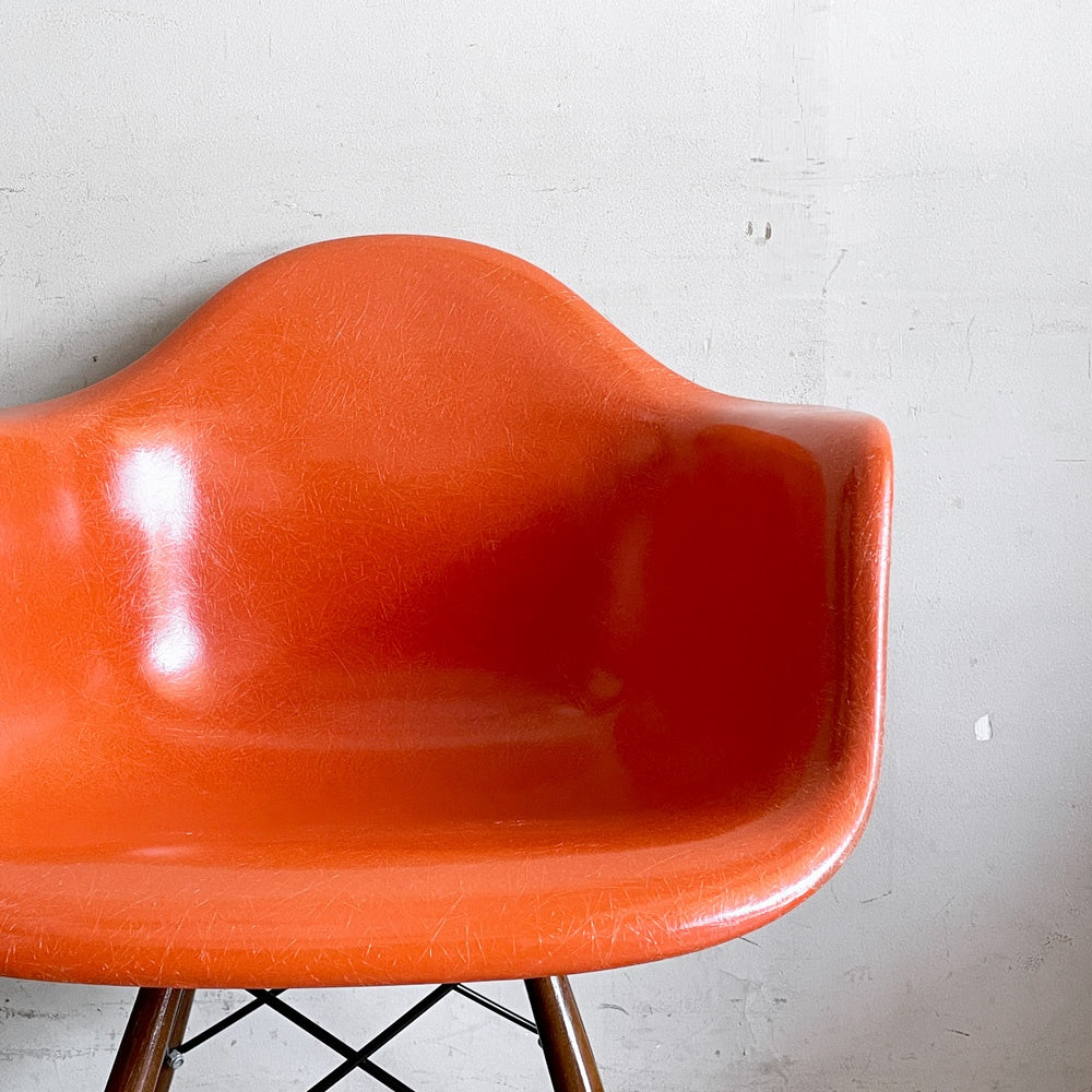 ハーマンミラー Herman Miller アームシェルチェア セカンド 2nd FRP レッドオレンジ ドゥエルレッグ  C&Rイームズ ミッドセンチュリー ■