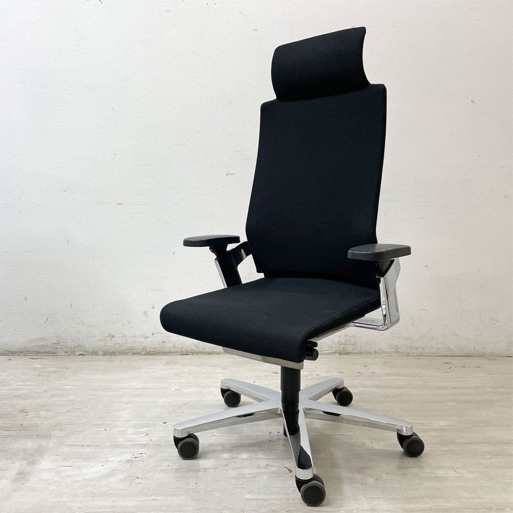 ウィルクハーン Wilkhahn オン チェア ON Chair ハイバック アームチェア ファブリック ヘッドレスト付 オフィスチェア ●