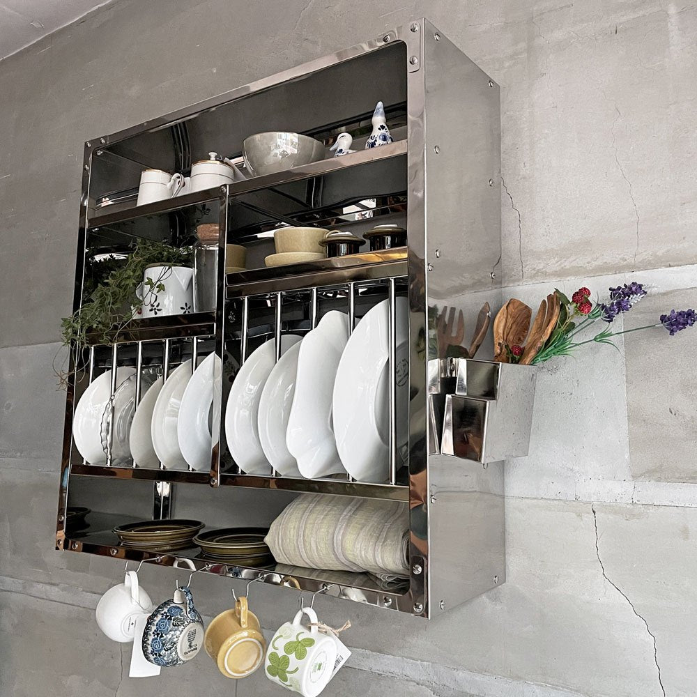 ヘイ HAY インディアンプレートラック INDIAN PLATE RACK  Lサイズ  キッチンラック  ウォールラック 壁掛け ステンレス 北欧 デンマーク 廃番希少 ♪