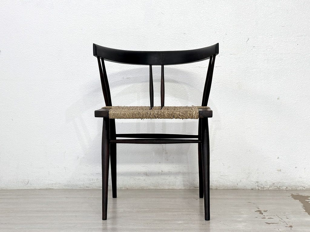 ジョージ・ナカシマ George Nakashima グラスシートチェア GRASS SEATED CHAIR ローズウッド材 座面張替済み インド NID 60's ビンテージ ●