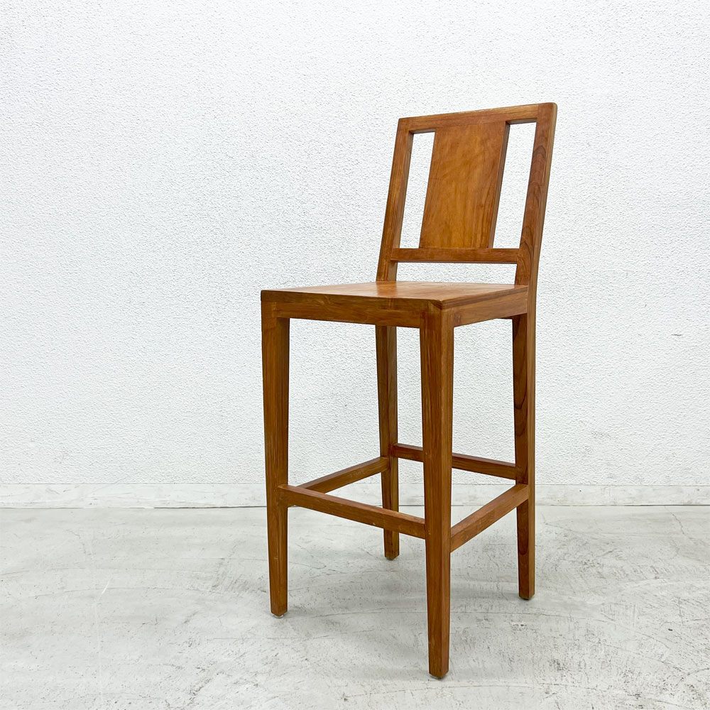 チーク 無垢材 teak wood ハイチェア カウンターチェア OLD JAVA アジアン スタイル A 〓