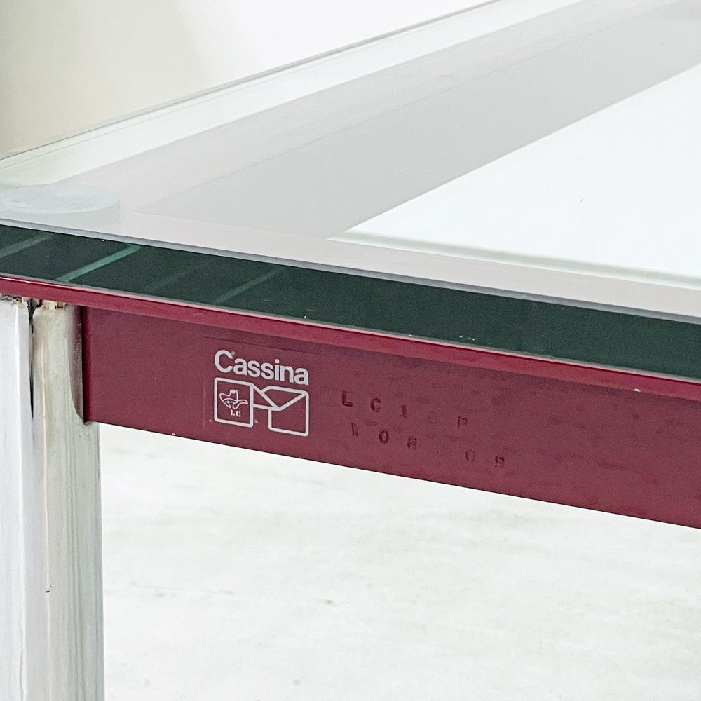 カッシーナ Cassina LC10-P ローテーブル センターテーブル コーヒーテーブル W120cm ガラス ボルドー ル・コルビジェ シャルロットペリアン ピエールジャンヌレ 廃番カラー ●