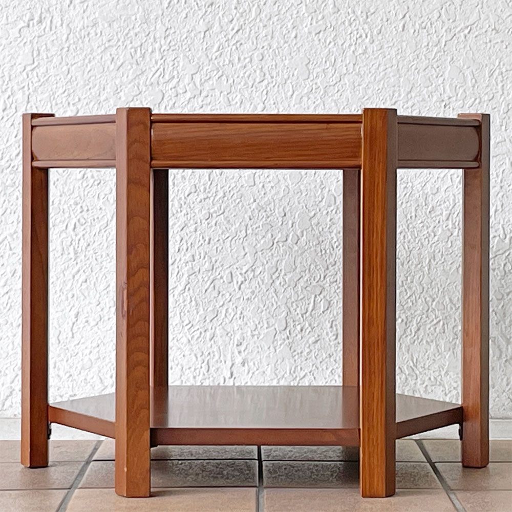 アクメファニチャー ACME Furniture ブルックス BROOKS ヘキサゴンテーブル HEXAGON TABLE リノリウムトップ サイドテーブル H40cm オーク材 グレー 定価￥33,000- ◇