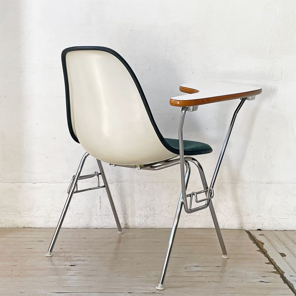 ハーマンミラー Herman Miller サイドシェルチェア セカンド 2nd ビンテージ アプホルスター スクールベース スタッキングベース 肘掛けテーブル付 イームズ ミッドセンチュリー D ★