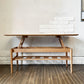 モモナチュラル Momo Natural リバーゲート RIVERGATE ローテーブル FD LOW TABLE エレベーターテーブル リフトアップ 昇降式 オーク材 W115cm 廃番サイズ ◎