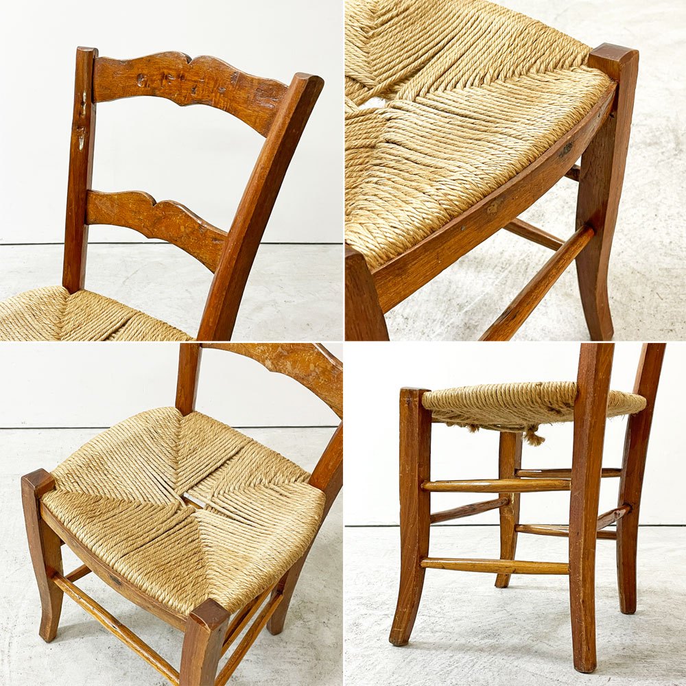 クラシカルデザイン ClassicalDesign ダイニングチェア 麻ひも ビンテージ 現状品 ●