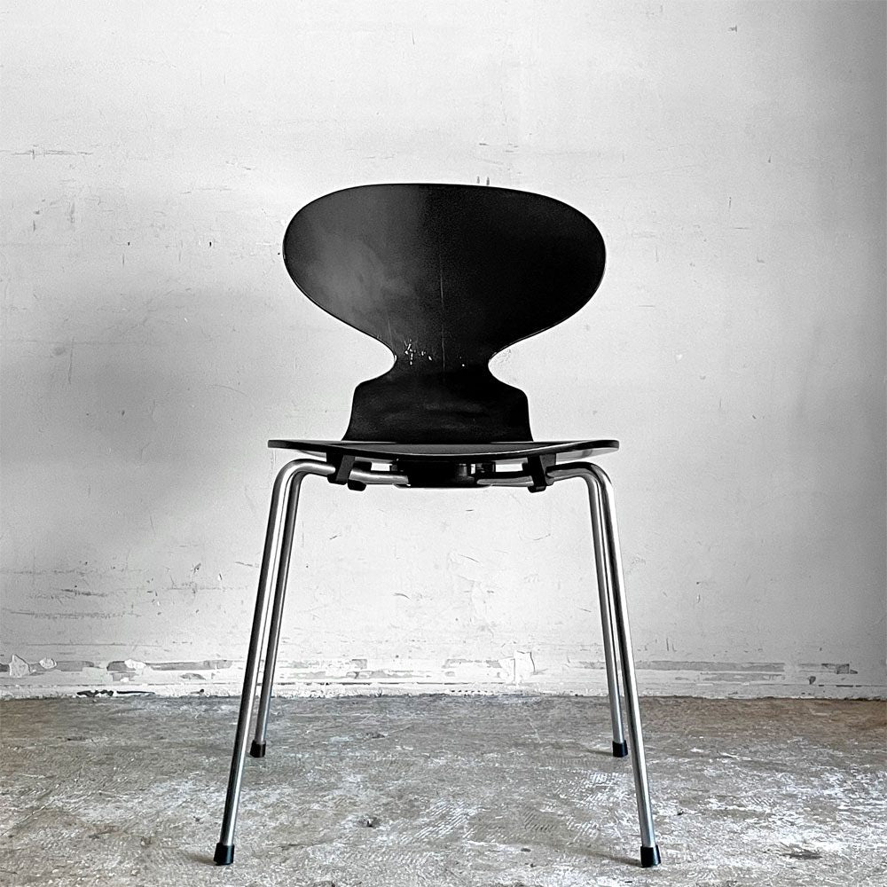 フリッツハンセン Fritz Hansen アントチェア アリンコチェア ブラックラッカー プライウッド 4本脚 アルネ・ヤコブセン Arne Jacobsen デンマーク 北欧 ビンテージ ■