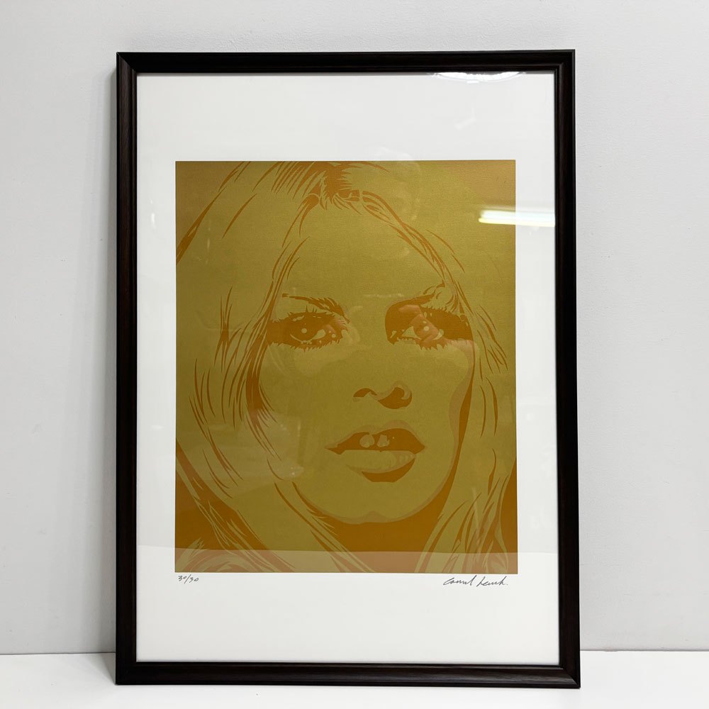 コンラッドリーチ CONRAD LEACH ブリジット・バルドー Brigitte Bardot シルクスクリーン アートフレーム ポスター ポップアート 30/30 希少 40×48.5cm(スクリーンサイズ) 額装品 ●