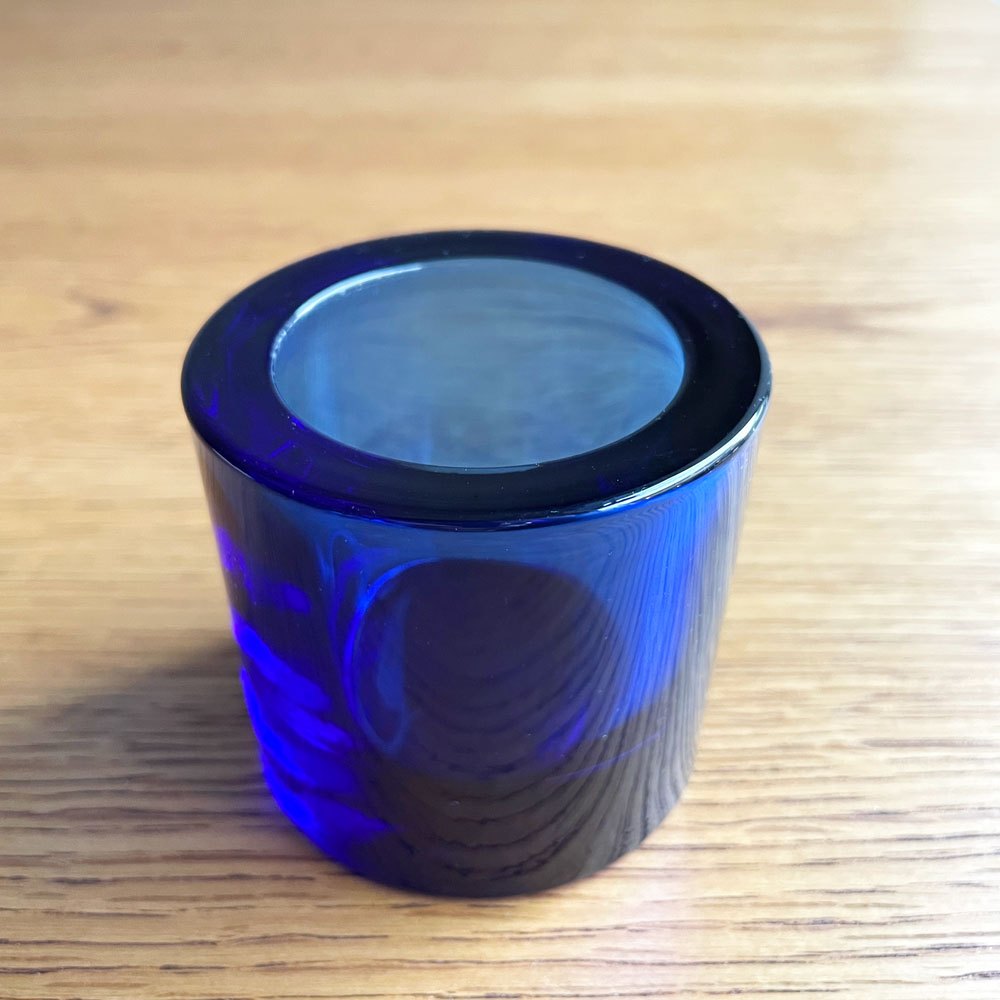 イッタラ iittala マリメッコ marimekko キビ kivi キャンドルホルダー ウルトラマリンブルー 60mm ヘイッキ・オルヴォラ フィンランド  廃番カラー ♪