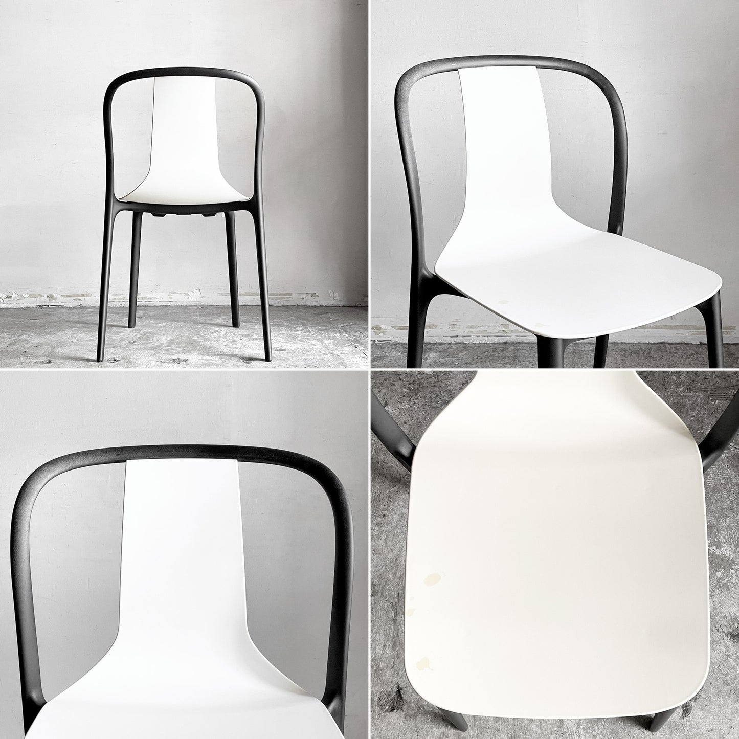 ヴィトラ Vitra ベルヴィルチェア Belleville Chair ダイニングチェア スタッキングチェア クリーム ロナン & エルワン・ブルレック B ■