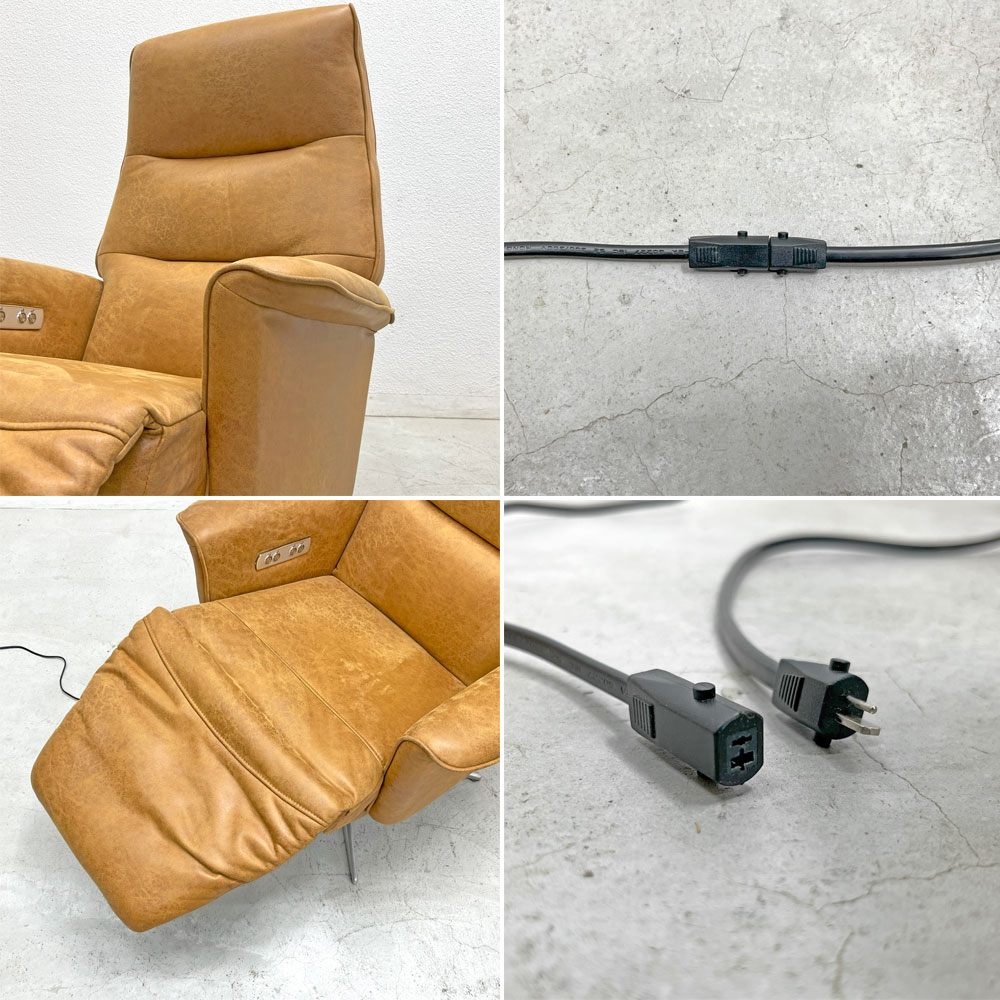リラックスフォーム RELAX FORM エレノア ELENORE リクライニング 1pソファ パーソナル電動チェア レザーテックス 関家具 展示美品 〓