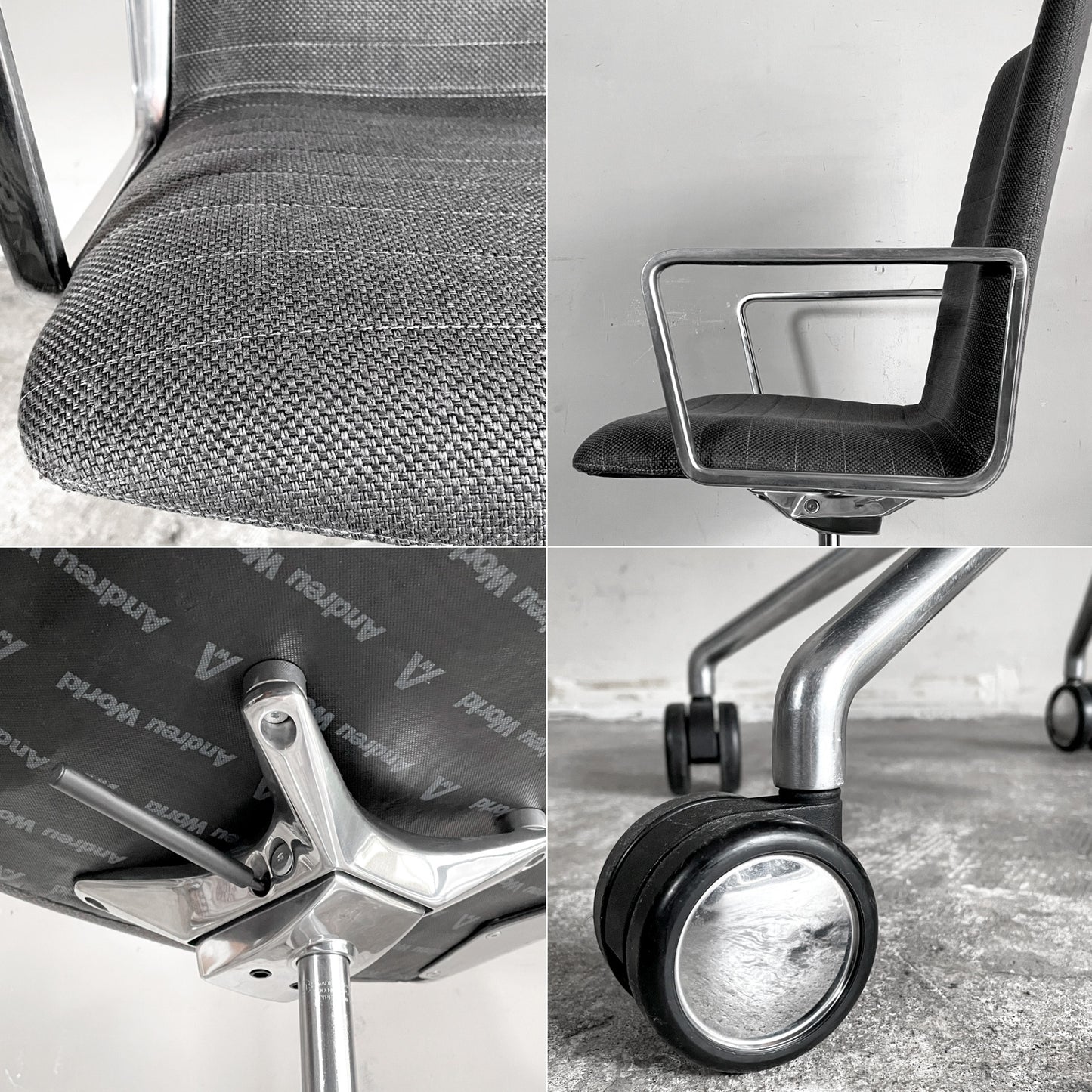アンドリューワールド Andreu World フレックス エグゼクティブ Flex Executive インターミディエイトバック アームチェア デスクチェア アルミ キャスターベース ガス圧昇降 参考価格 ¥295,460- ■