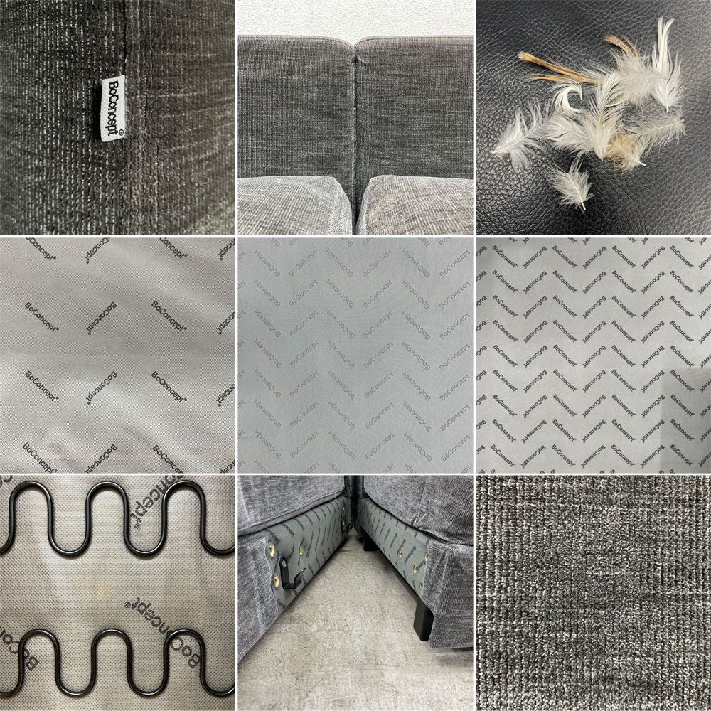 ボーコンセプト BoConcept セノーバ Cenova カウチソファ グレー系コーデュロイ生地 背座カバーリング仕様 W253cm クッション付属 デンマーク 北欧家具 参考価格約65万円 〓