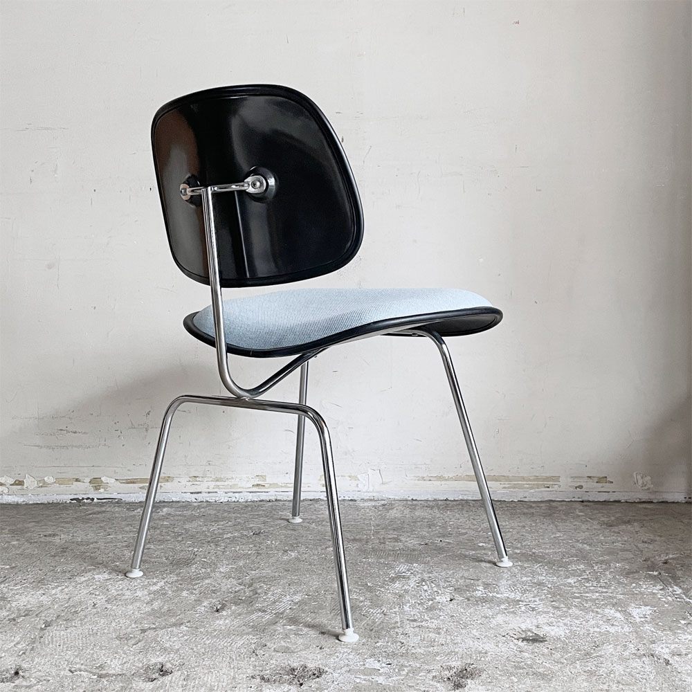 ハーマンミラー Herman Miller ツーピースプラスチックチェア Two Piece Plastic Chair DCM ライトブルー ファブリック ビンテージ ミッドセンチュリー イームズ ■