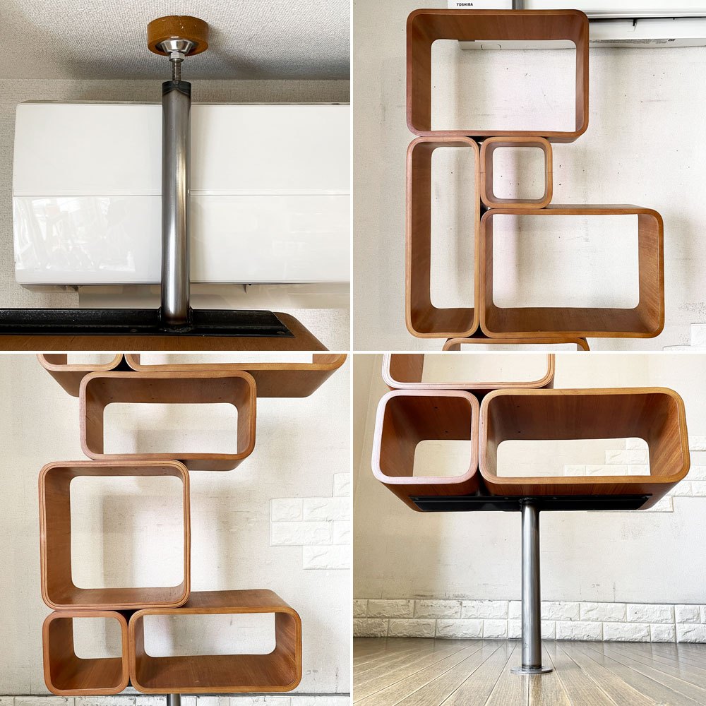 パシフィックファニチャーサービス P.F.S. リーフユニット REEF UNIT A オープンシェルフ パーテーション チーク材 H231.5-245cm ミッドセンチュリーデザイン 廃番 ◎