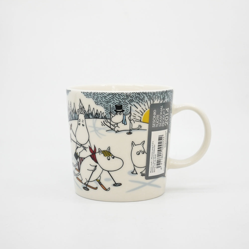 アラビア ARABIA ムーミンマグ MOOMIN ミスターブリスクと一緒にスキー 2014年 冬限定 フィンランド 北欧食器 ●