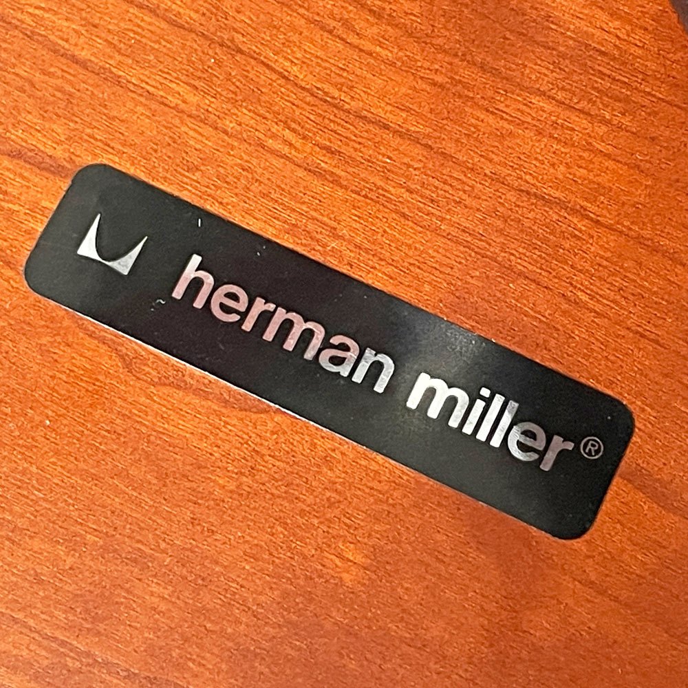 ハーマンミラー Herman Miller イームズラウンジチェア オットマンのみ ブラックレザー ウォールナット C&R イームズ ミッドセンチュリーモダン ◇