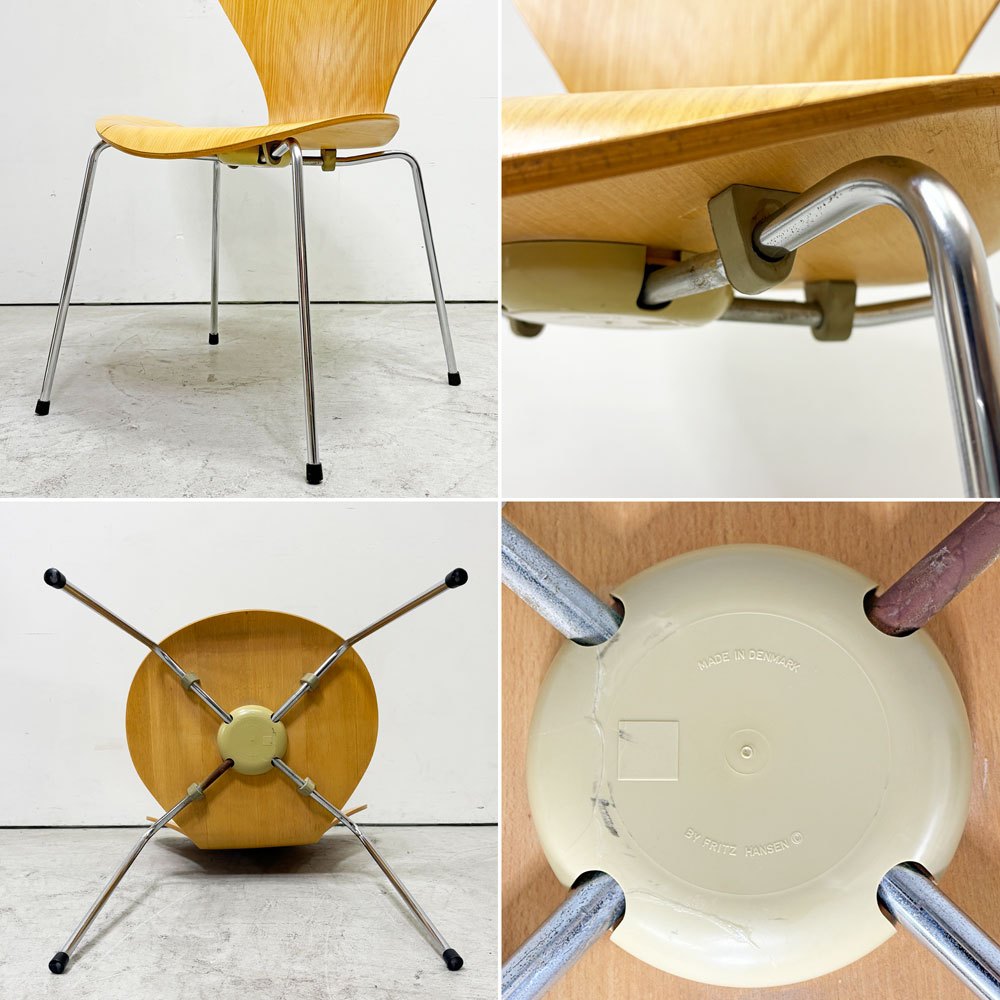 フリッツハンセン Fritz Hansen 3107 セブンチェア ラッカー仕上げ スタッキング アルネ・ヤコブセン デンマーク 北欧家具 ビンテージ B ●