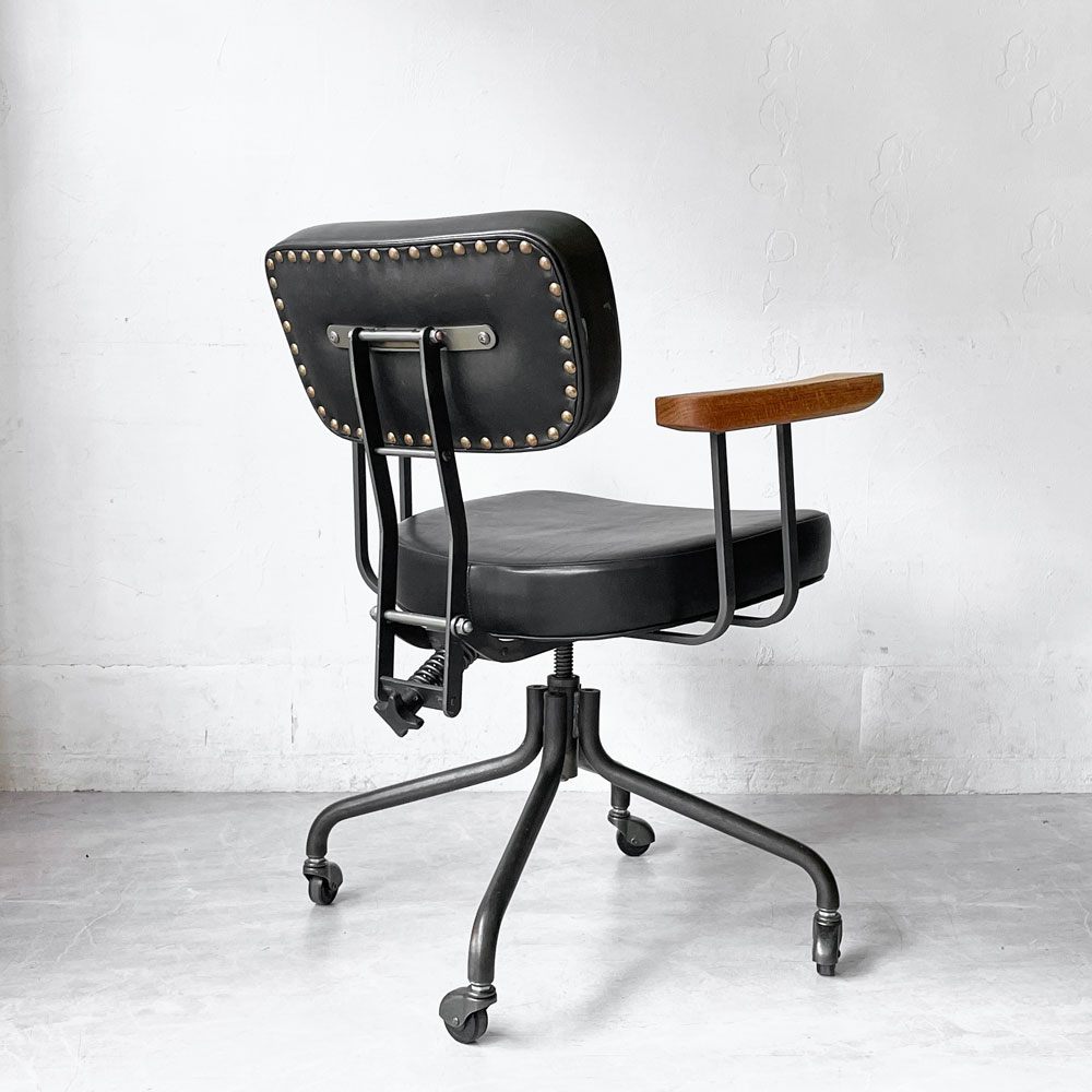 トラックファニチャー TRUCK FURNITURE デスクワークチェア DESKWORK CHAIR アーム付き 本革 昇降機能 キャスター付き 参考価格￥ 183,700- ★