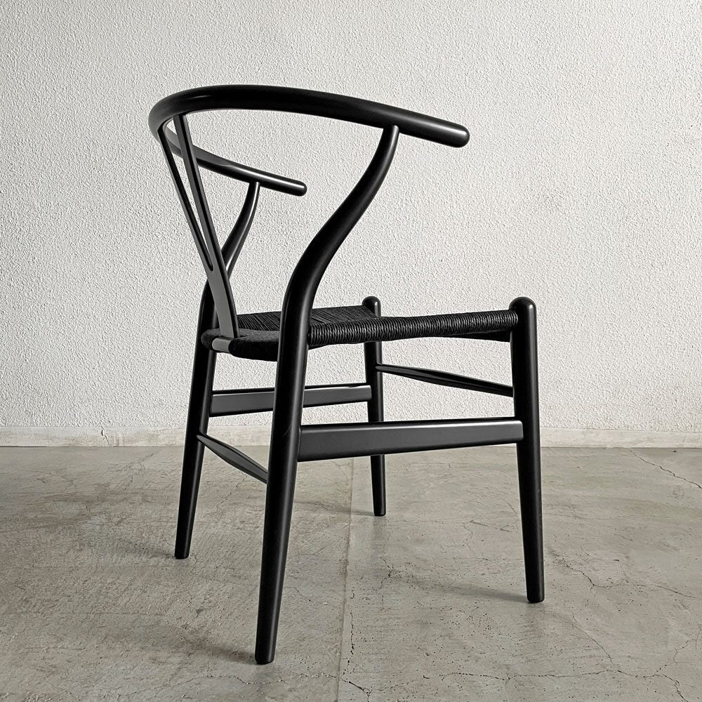 カールハンセン＆サン Carl Hansen & Son CH24 Yチェア ビーチ材 ブラックラッカー×ブラックペーパーコード 日本仕様サイズ ハンス・J・ウェグナー デンマーク 北欧家具 B 〓