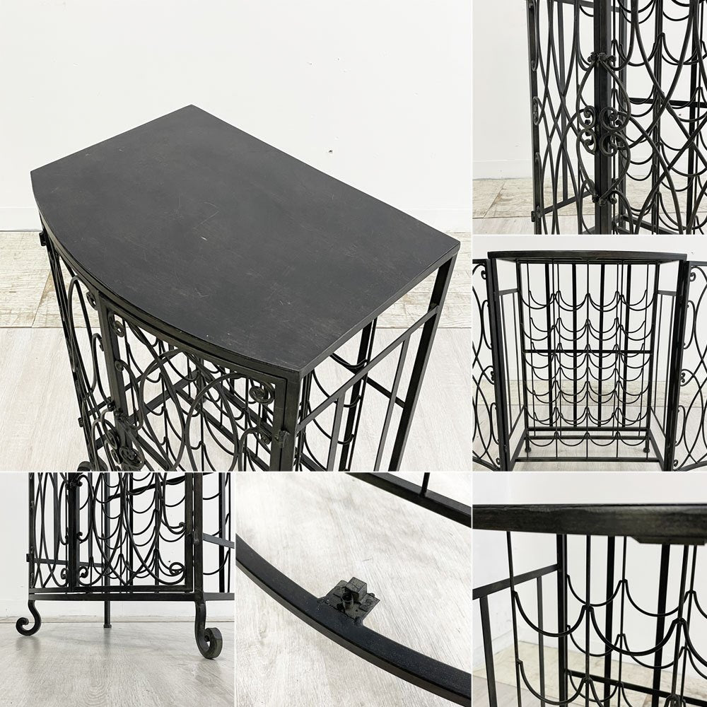 クラシカルデザイン Classical Design アイアン ワインラック アール・ヌーヴォー 両開き ブラック ●