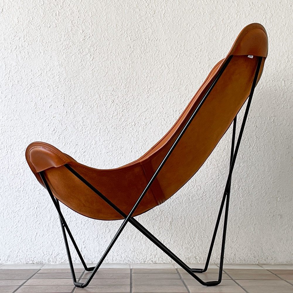 クエロ CUERO BKFチェア ビーケーエフ バタフライチェア ラウンジチェア 専用ピロー付 本革 スウェーデン 定価206,800円以上  ◇