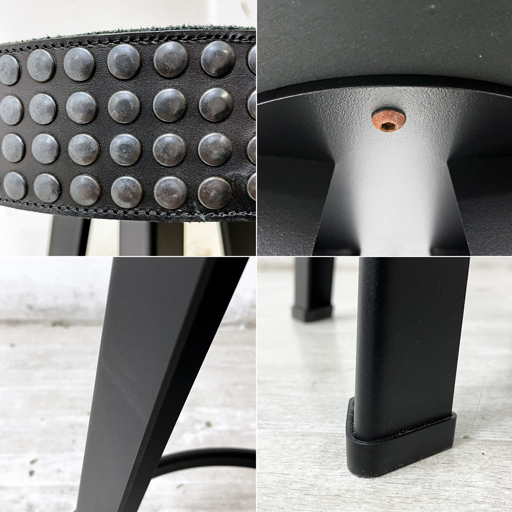 ディーゼルリビング DIESEL LIVING バー スタッド スツール Bar Stud Stool ブレイブマン ロゴエンボスモデル 本革 スチール 高さ63cm モローゾ MOROSO 非売品 A ●