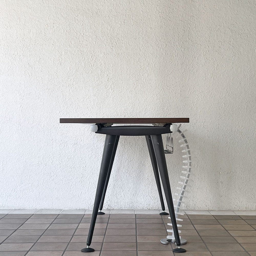 ハーマンミラー Herman Miller アバックエンバイロメンツ ABAK ミーティングテーブル デスク W140cm ウォールナットカラー ケーブルスパイン付き ティム・ウォレス ◇