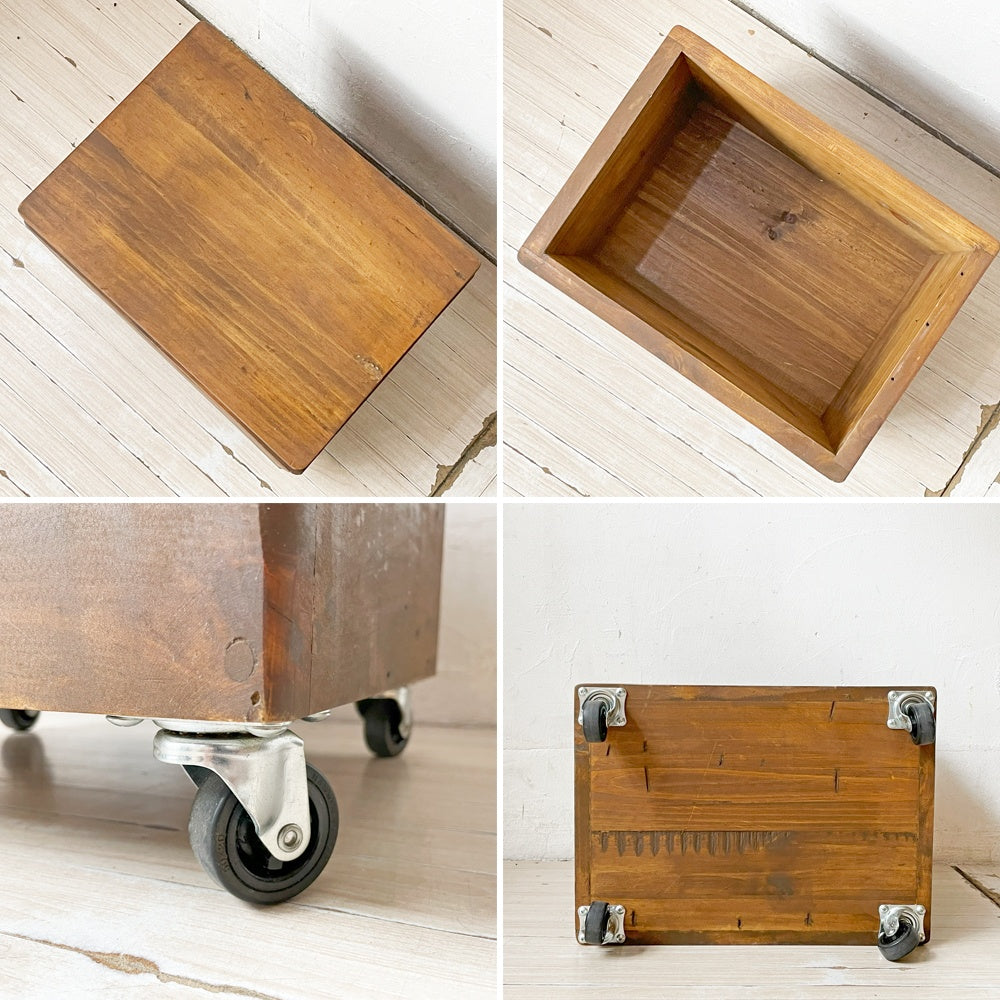 アンドファニチャー &Furniture キャスターボックススツールL 収納ボックス W45×H41.5cm 古材 インダストリアル アンティーク調 ★