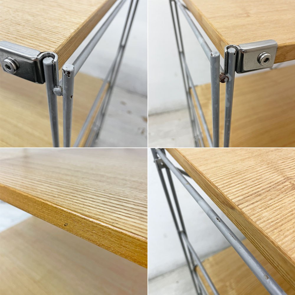 無印良品 MUJI スチールユニットシェルフ タモ材 小 3段 棚板3枚 W86cm ナチュラル シンプルデザイン ●
