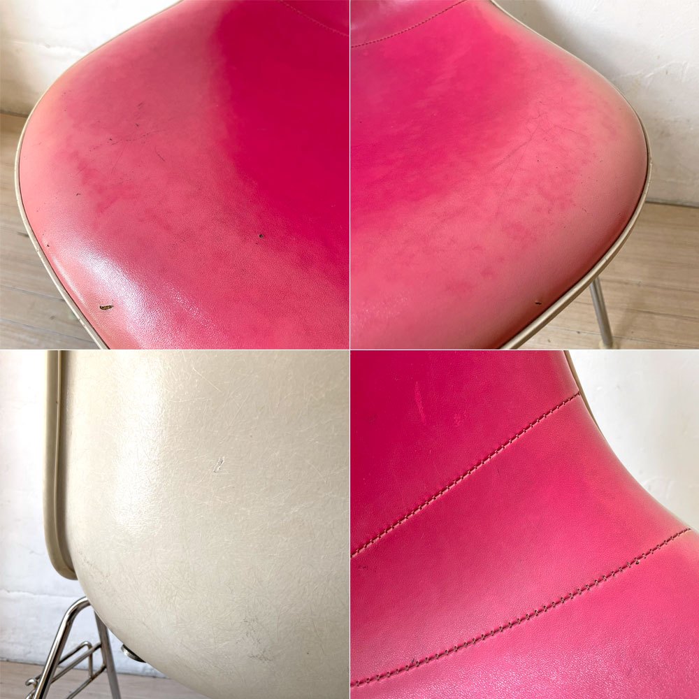 ハーマンミラー Herman Miller サイドシェルチェア サード 3rdビンテージ PVCレザー FRP製 スタッキングベース イームズ A ★