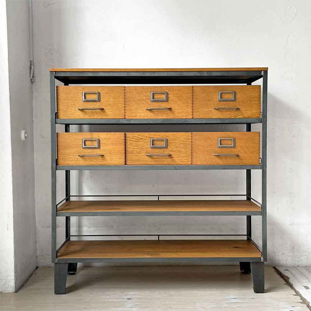 トラックファニチャー TRUCK FURNITURE AG シェルフ AG SHELF S ＋ AG BOX L 6個 ナラ材 オーク材 スチール インダストリアル 定価￥250,800- ★
