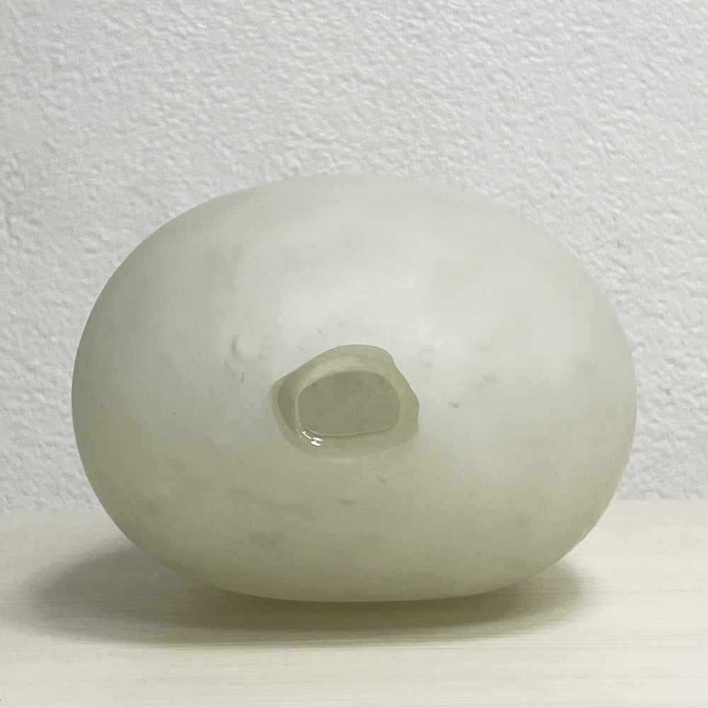 作者不明 unknown ガラス フラワーベース 一輪挿し 花器 H27cm マット加工 マーブル カットサイン有 ●