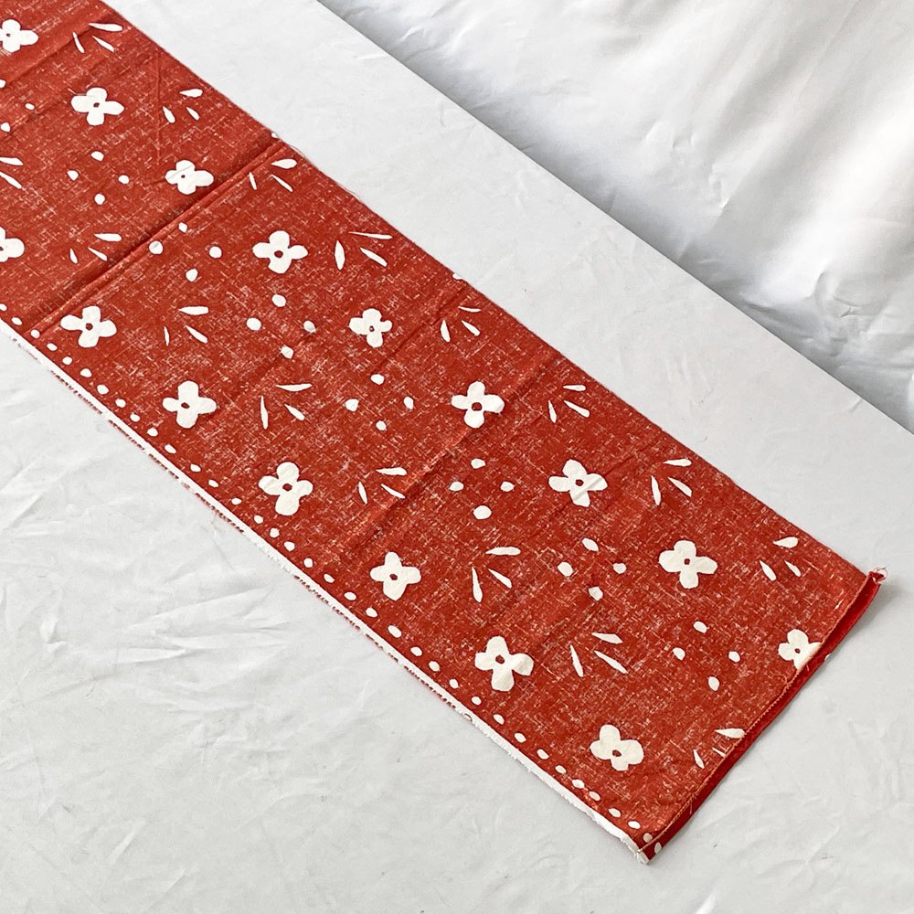 マリメッコ marimekko クッカケト KUKKAKETO フィンランド ビンテージ ファブリック W27 x H113cm 朱色 石本藤雄 北欧雑貨 ◇