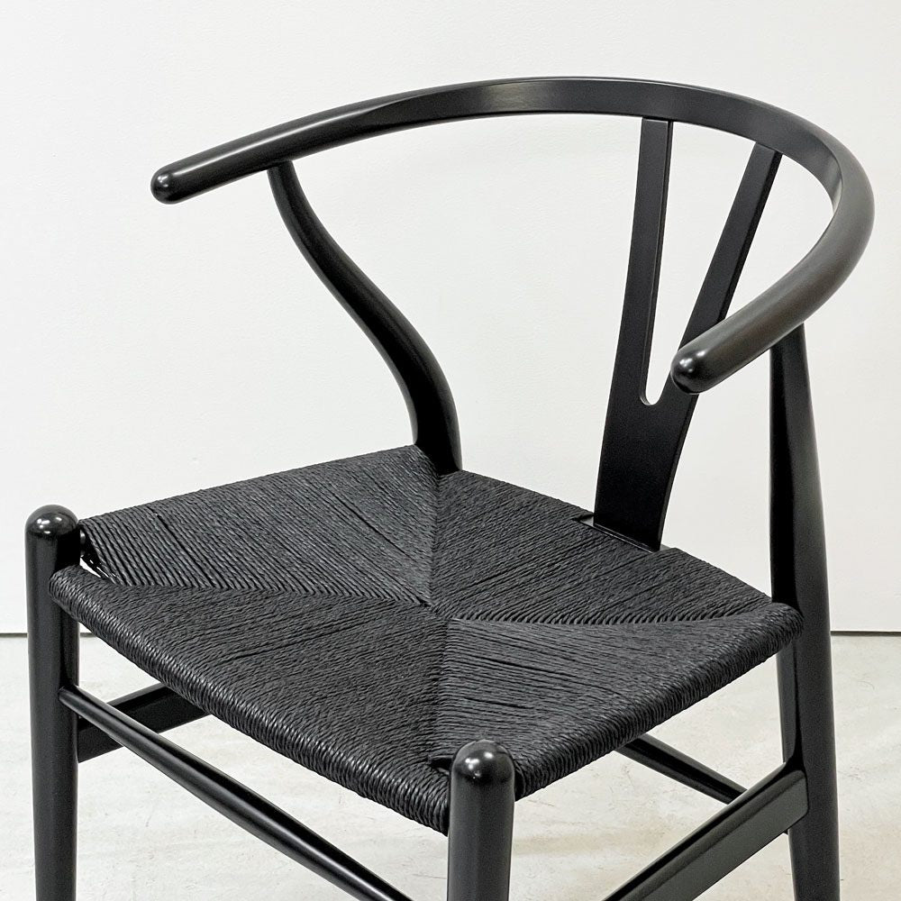 カールハンセン＆サン Carl Hansen & Son CH24 Yチェア ブラックラッカー×ブラックペーパーコード ビーチ材 ハンス・J・ウェグナー デンマーク 北欧家具 C ●