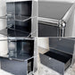 ユーエスエムハラー USM Haller モジュラーファニチャー Modular Furniture 1列4段 キャビネット シェルフ グラファイトブラック 旧型取っ手 スイス ■