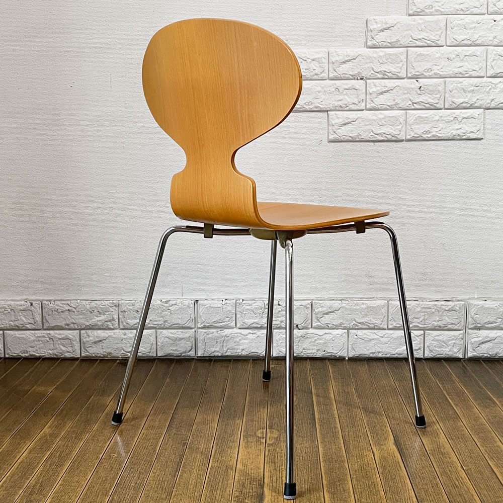 フリッツハンセン Fritz Hansen 3101 アリンコチェア アントチェア 4本脚 ナチュラルビーチ ラッカー仕上げ フェルトグライズ アルネ・ヤコブセン G ◎