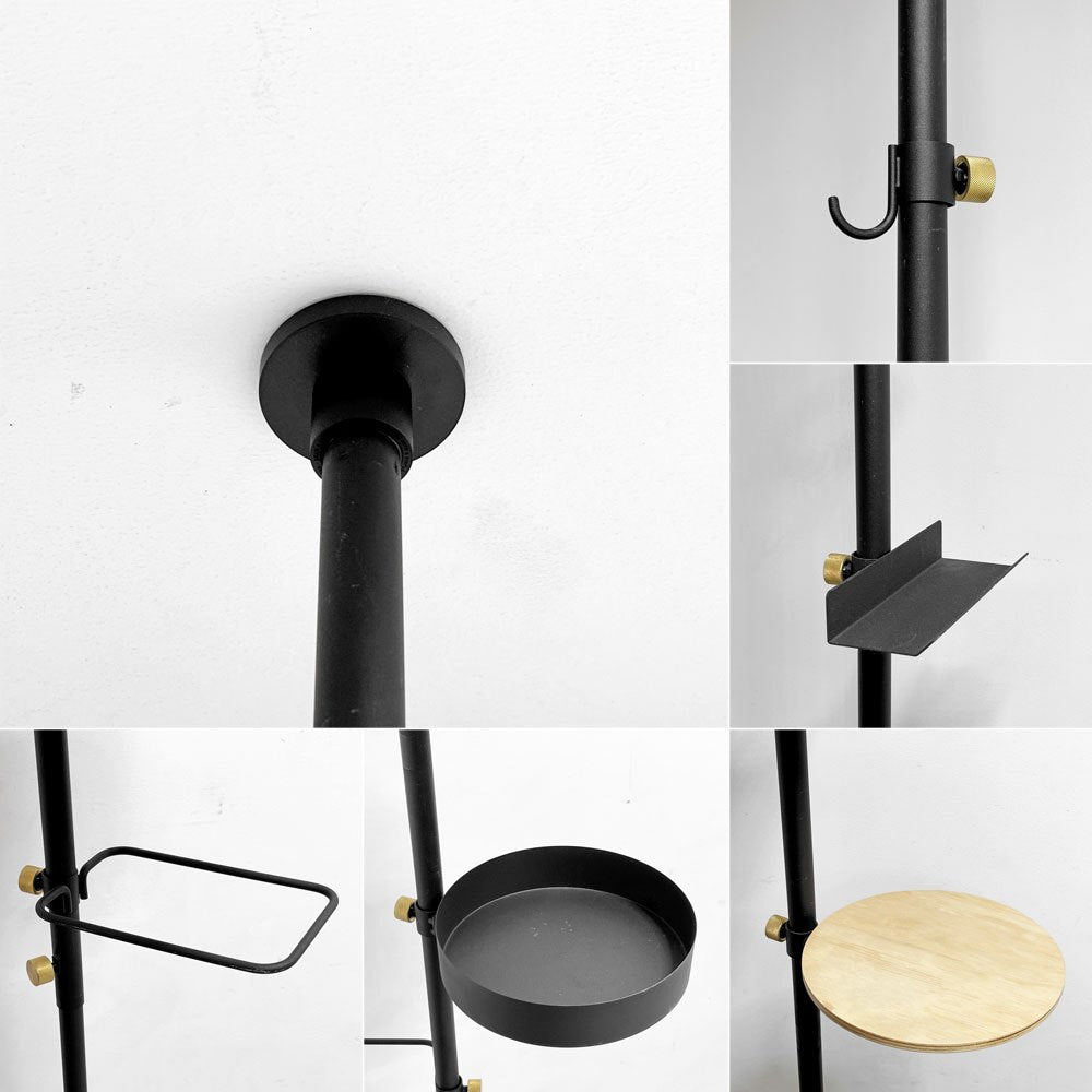 ドローアライン DRAW A LINE テンションロッド Tension Rod C + テーブル＆トレイ＆ブックスタンド＆フックA＆シューズラック付き ●