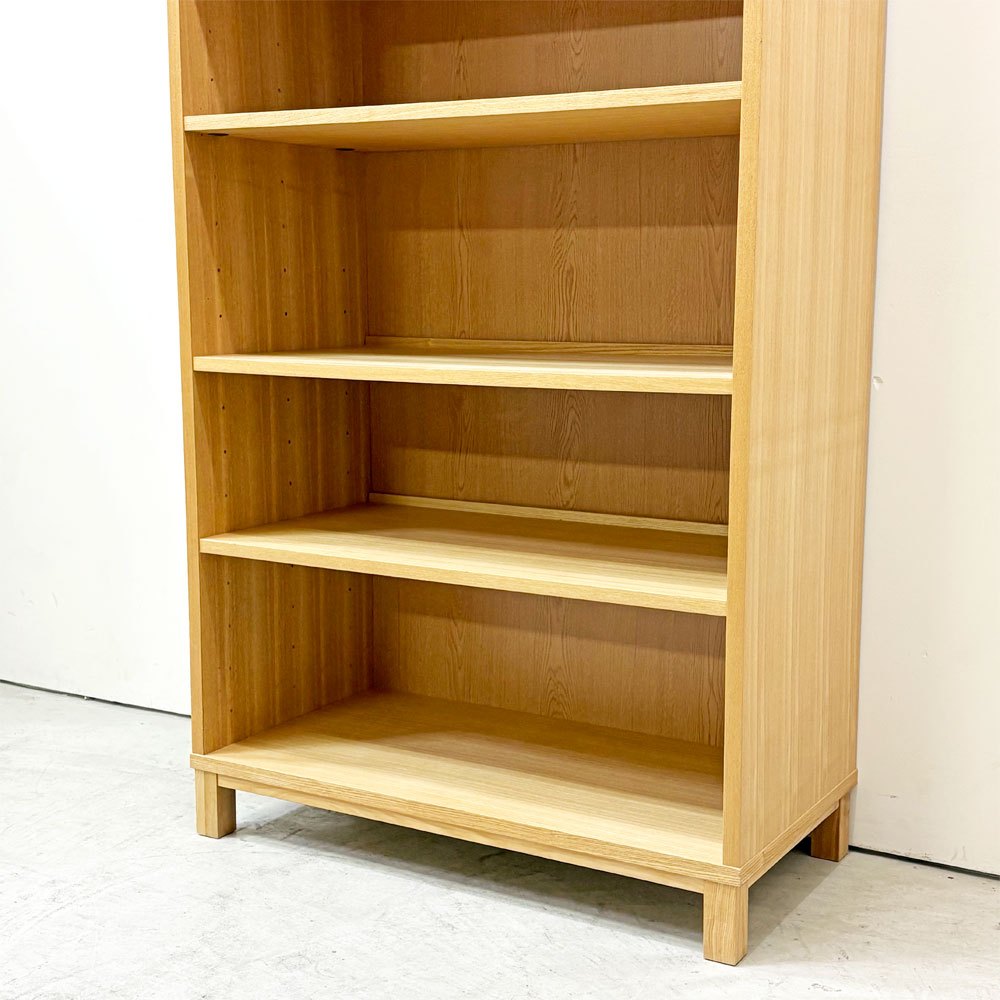 無印良品 MUJI タモ材 組み合わせて使える木製収納 ミドルタイプ H175.5cm D40cm 本棚 ブックシェルフ ●