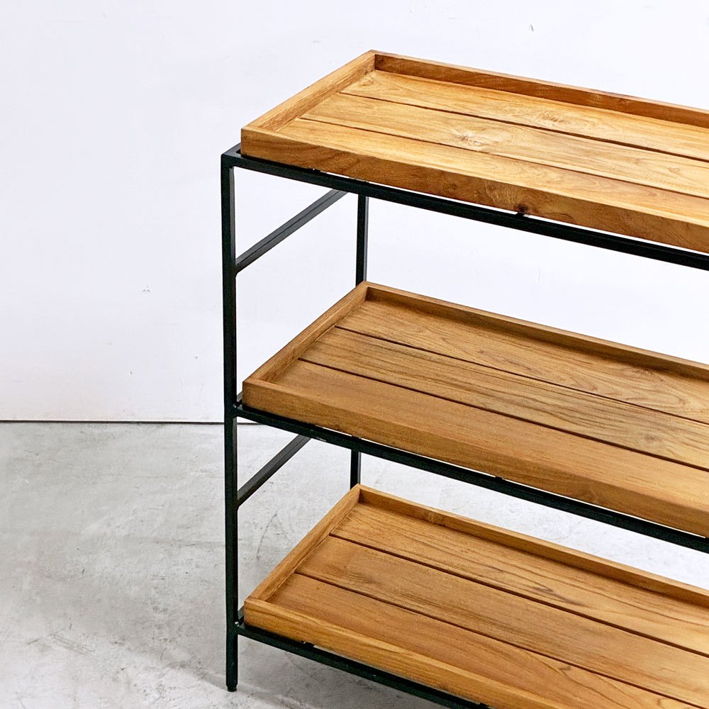 イデー IDEE ジャティ トゥア シェルフ JATI TUA SHELF オールドチーク無塗装 スチールフレーム ●
